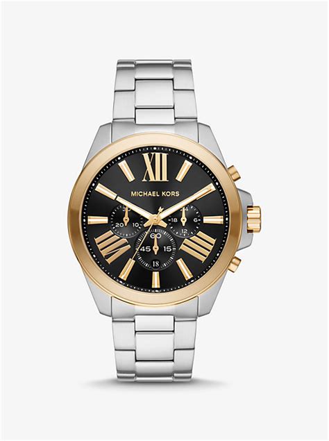 michael kors chronograph watch two tone|oversized wren two tone watch.